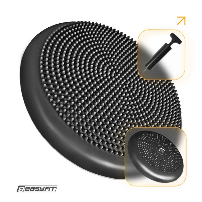 Балансувальна подушка масажна EasyFit Balance Cushion-A чорна + насос
