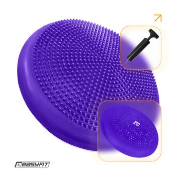 Балансувальна подушка масажна EasyFit Balance Cushion-A фіолетова + насос