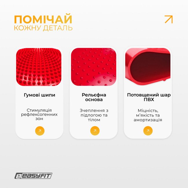 Балансувальна подушка масажна EasyFit Balance Cushion-A червона + насос