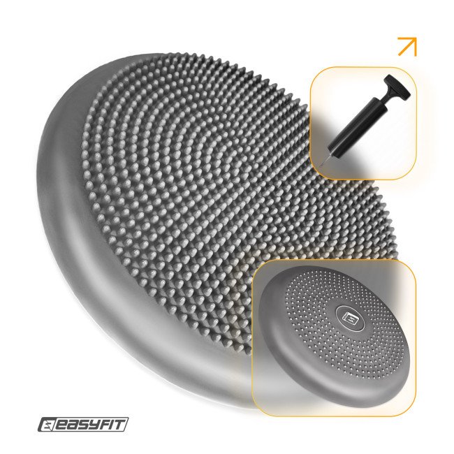 Балансувальна подушка масажна EasyFit Balance Cushion-A сіра + насос