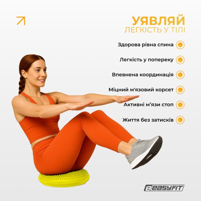 Балансувальна масажна подушка EasyFit жовта