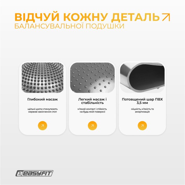 Балансувальна масажна подушка EasyFit Сірий