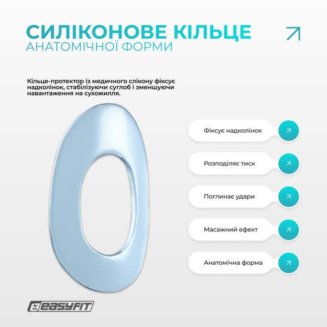 Бандаж (фіксатор) колінного суглоба з ребрами жорсткості та силіконовою вставкою. Розмір L