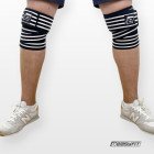 Бинт для присідань EasyFit фіксатор колінного суглоба (чорно-білий)