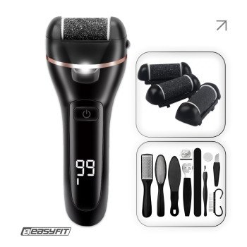 Електрична пемза для п’ят EasyFit з набором 10 предметів, 3 насадки
