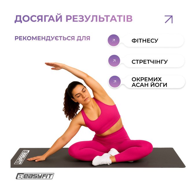  Килимок для фітнесу EasyFit EVA 3 мм (чорний)