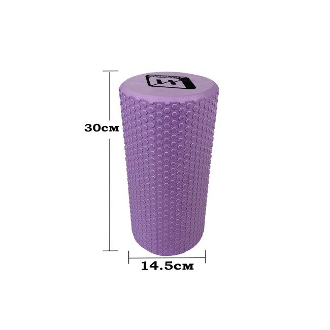 Масажний ролик EasyFit Foam Roller 30 см Бузковий