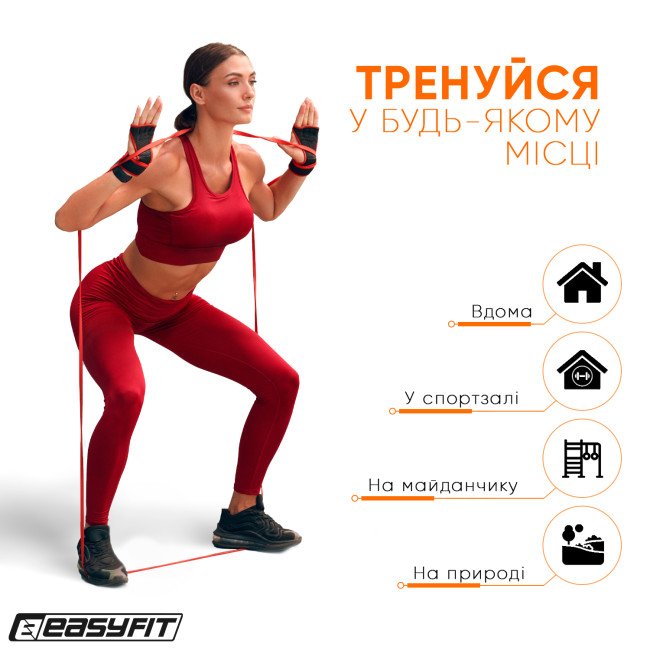 Гумова петля EasyFit 2-15 кг червона