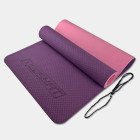 Килимок для йоги та фітнесу EasyFit TPE+TC 6мм двошаровий фіолетовий-рожевий