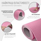 Килимок для йоги та фітнесу EasyFit TPE+TC 6 мм двошаровий рожево-сірий