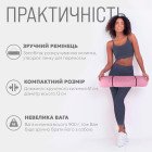 Килимок для йоги та фітнесу EasyFit TPE+TC 6 мм двошаровий рожево-сірий + чохол сірий із чорним