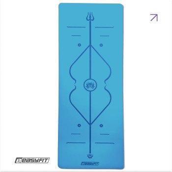 Килимок для йоги професійний EasyFit Pro каучук 5 мм Блакитний