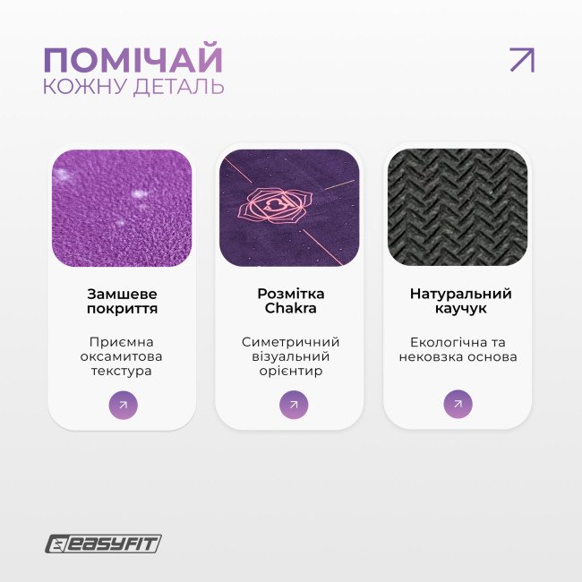Килимок для йоги EasyFit Chakra Flow (замша-каучук)