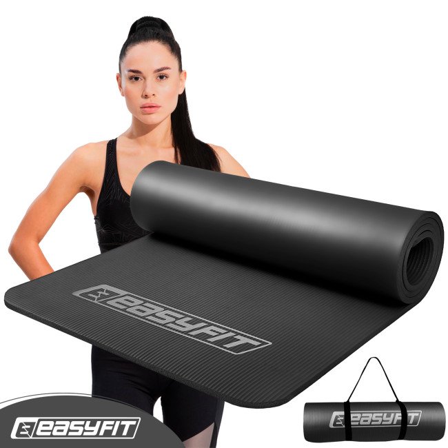 Килимок для фітнесу та йоги EasyFit NBR 10 мм Чорний
