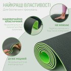 Килимок для йоги та фітнесу EasyFit TPE+TC 6мм двошаровий чорно-зелений