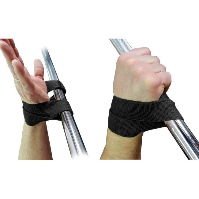 Лямки атлетичні EasyFit для турніка та поперечини чорні 