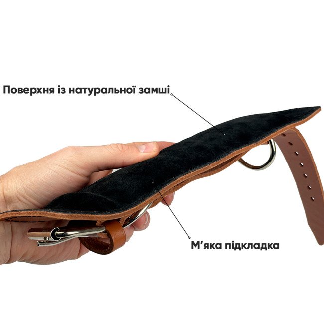 Манжета EasyFit F10 для тяги на тренажері (шкіра) коричнева 