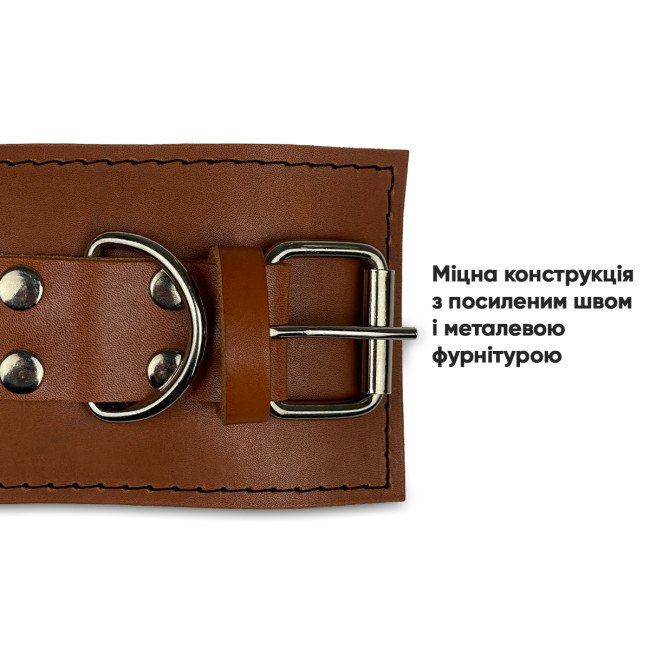 Манжета EasyFit F10 для тяги на тренажері (шкіра) коричнева 