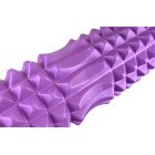 Масажний ролик EasyFit Grid Roller 33 см v.1.2 із заглушками з обох сторін (фіолетовий)