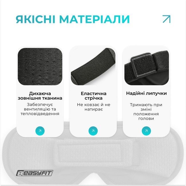 Маска для сну 3D EasyFit Dream з ефектом пам’яті (чорна)