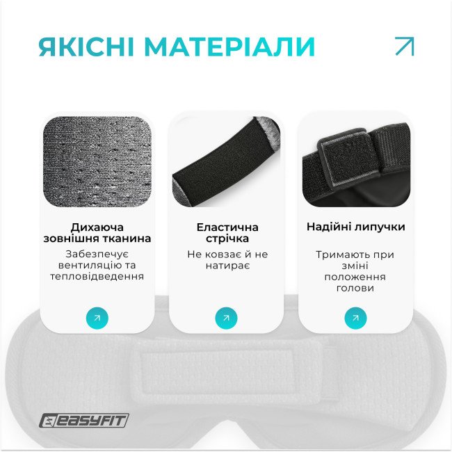 Маска для сну 3D EasyFit Dream з ефектом пам’яті (сіра)