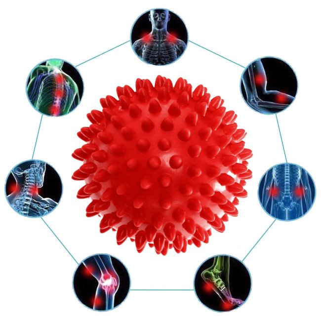 Масажний м'ячик EasyFit PVC 7.5 см м'який (надувний) червоний