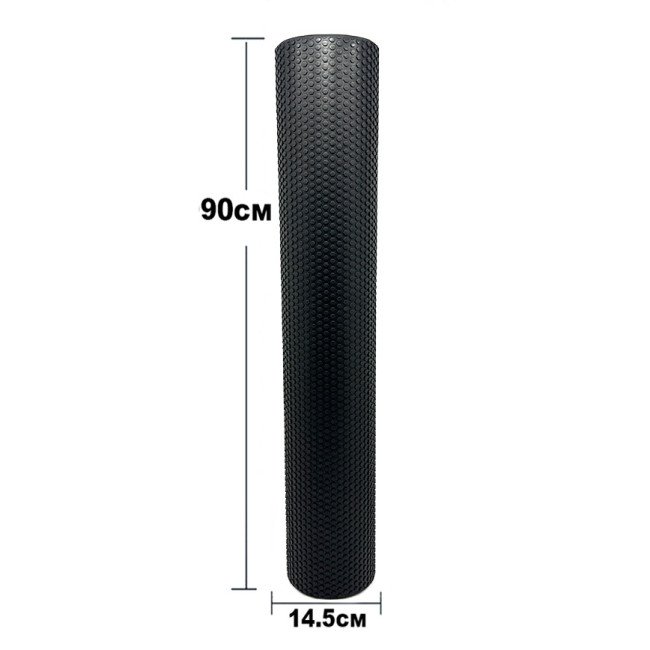 Масажний ролик EasyFit Foam Roller 90 см Чорний
