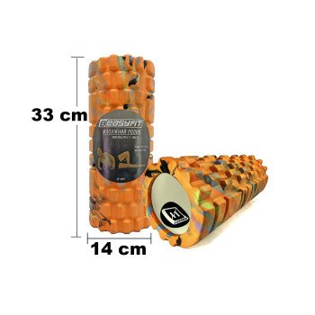 Масажний ролик EasyFit Grid Roller 33 см v.1.1 Multi Помаранчевий