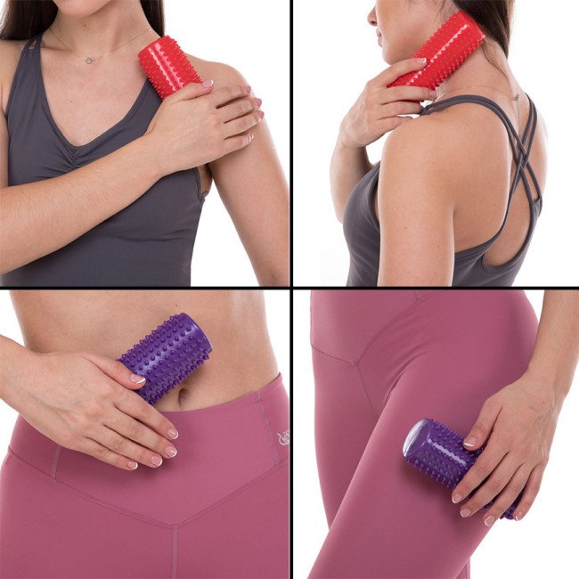 Масажний циліндр EasyFit Spindle з шипами червоний