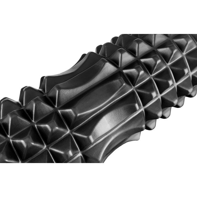 Масажний ролик EasyFit Solid Grid Roller 45 см v.2.2s чорний