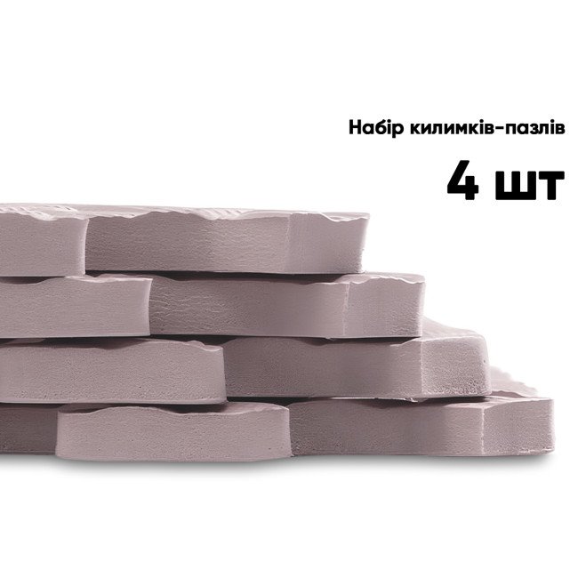 Татамі мат EasyFit SwallowTail 4 шт (60х60х1 см) пазл хвіст ластівки бежевий