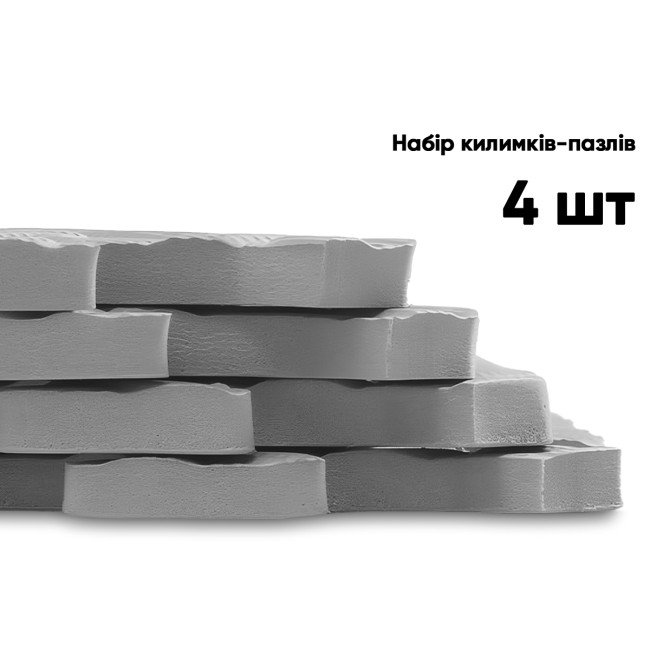 Татамі мат EasyFit SwallowTail 4 шт (60х60х1 см) пазл хвіст ластівки сірий