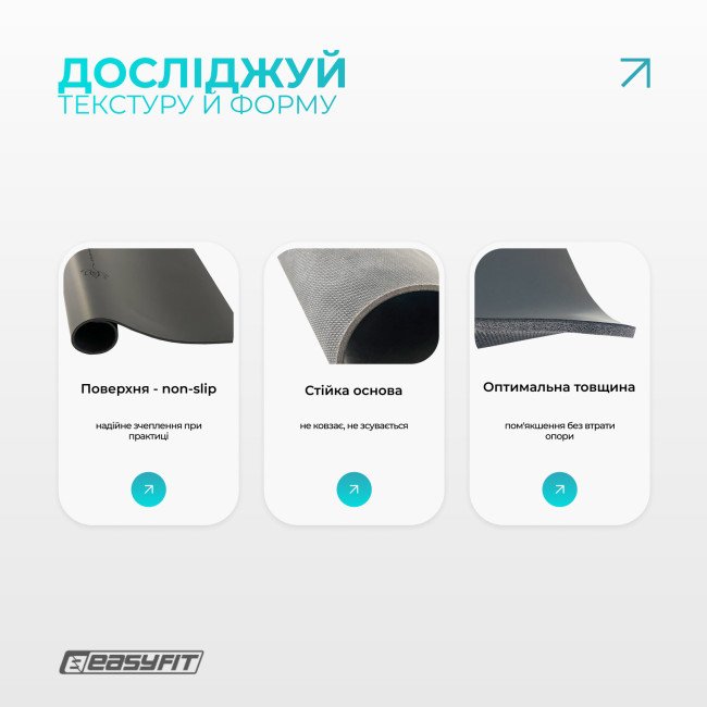 Міні-мат для йоги EasyFit Yoga Pad каучук 3,5 мм Чорний