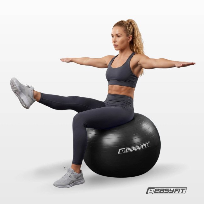 М’яч для фітнесу EasyFit BalanceBall 75 см чорний