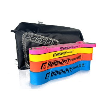 Набір двошарових резинок для підтягування EasyFit Premium 7-63 кг (4 шт)