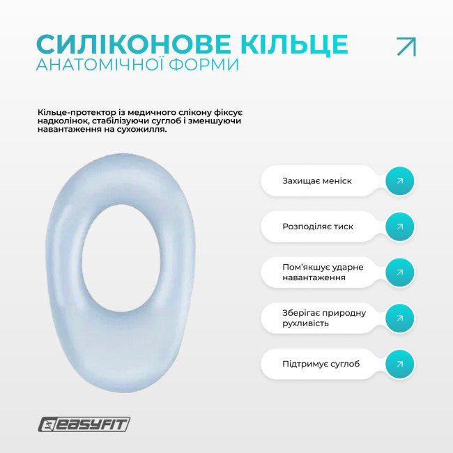 Бандаж (наколінник) ортопедичний для колінного суглоба з ребрами жорсткості та силіконовою вставкою (сірий). Розмір L