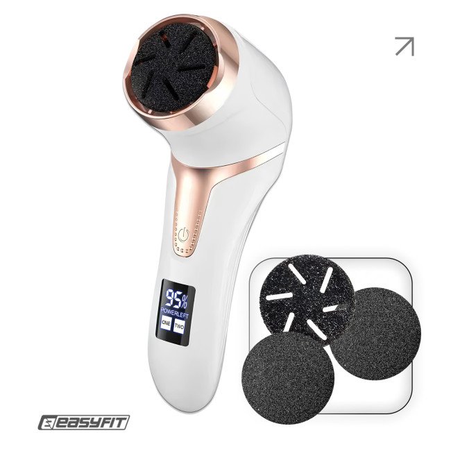 Пилка для п’ят EasyFit V-Pro — вакуумна електрична пемза з LCD-дисплеєм