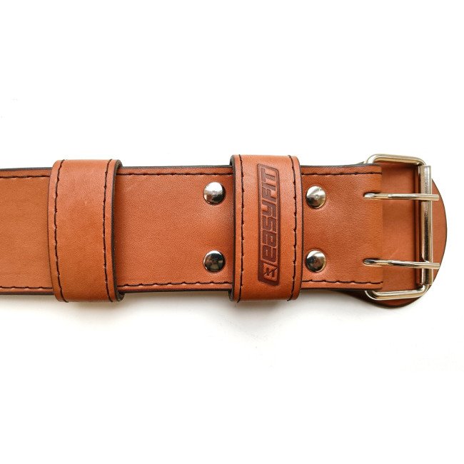 Пояс атлетичний EasyFit DeciBelt (шкіра) коричневий S