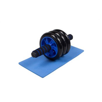 Ролик для пресу EasyFit з килимком Синій (3 колеса)