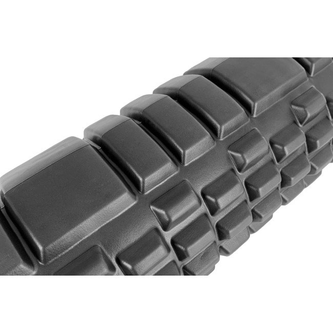 Масажний ролик EasyFit Grid Roller 33 см v.1.1 міцний масажер (чорний)