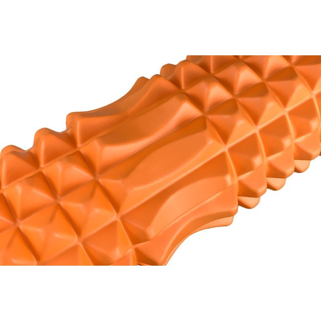 Масажний ролик EasyFit Grid Roller 33 см v.1.2 із заглушками з обох сторін (оранжевий)
