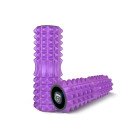 Масажний ролик EasyFit Grid Roller 33 см v.1.2 із заглушками з обох сторін (фіолетовий)