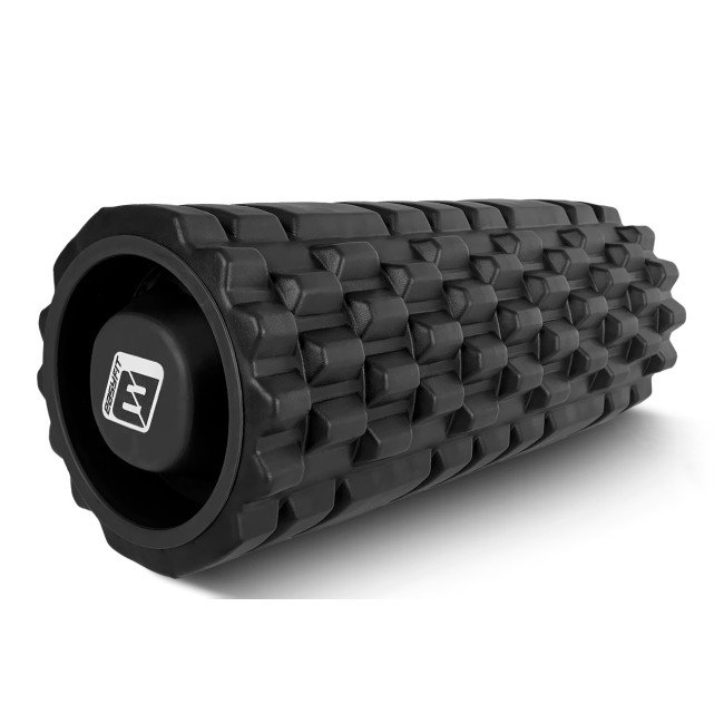 Масажний ролик EasyFit Grid Roller 33 см v.1.1 міцний масажер (чорний)