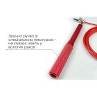 Швидкісна скакалка EasyFit Aluminium зі сталевим тросом та алюмінієвими ручками червона