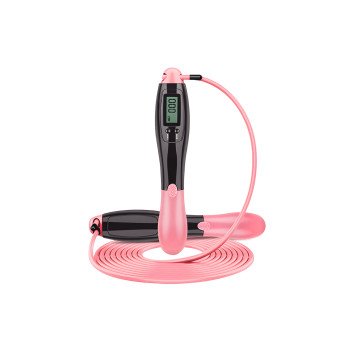 Швидкісна скакалка з лічильником EasyFit чорний-рожевий
