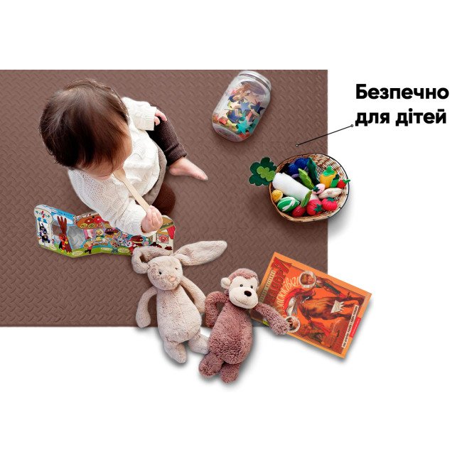 Татамі мат EasyFit 8 шт  (30х30х1 см) хвіст ластівки коричневий