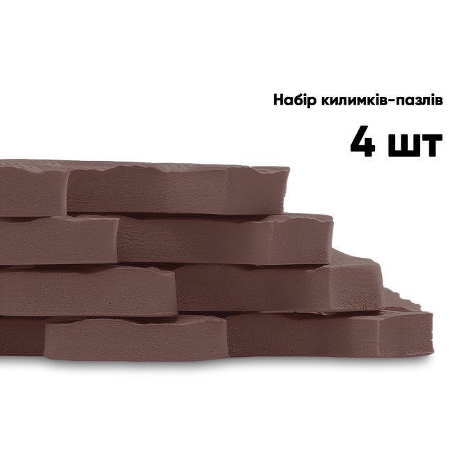 Татамі мат EasyFit SwallowTail 4 шт (60х60х1 см) пазл хвіст ластівки коричневий