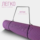 Килимок для йоги та фітнесу EasyFit TPE+TC 6мм двошаровий фіолетовий-рожевий