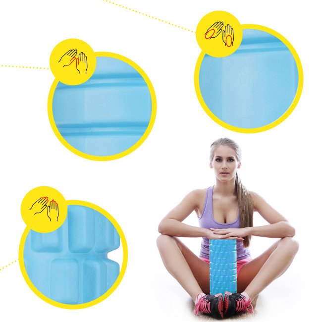 Масажний ролик Cornix EVA 33 x 14 см (валик, роллер) XR-0030 Sky Blue