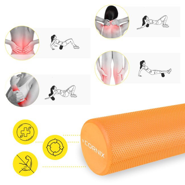 Масажний ролик Cornix EVA+ 45 x 15 см (валик, роллер) XR-0302 Orange